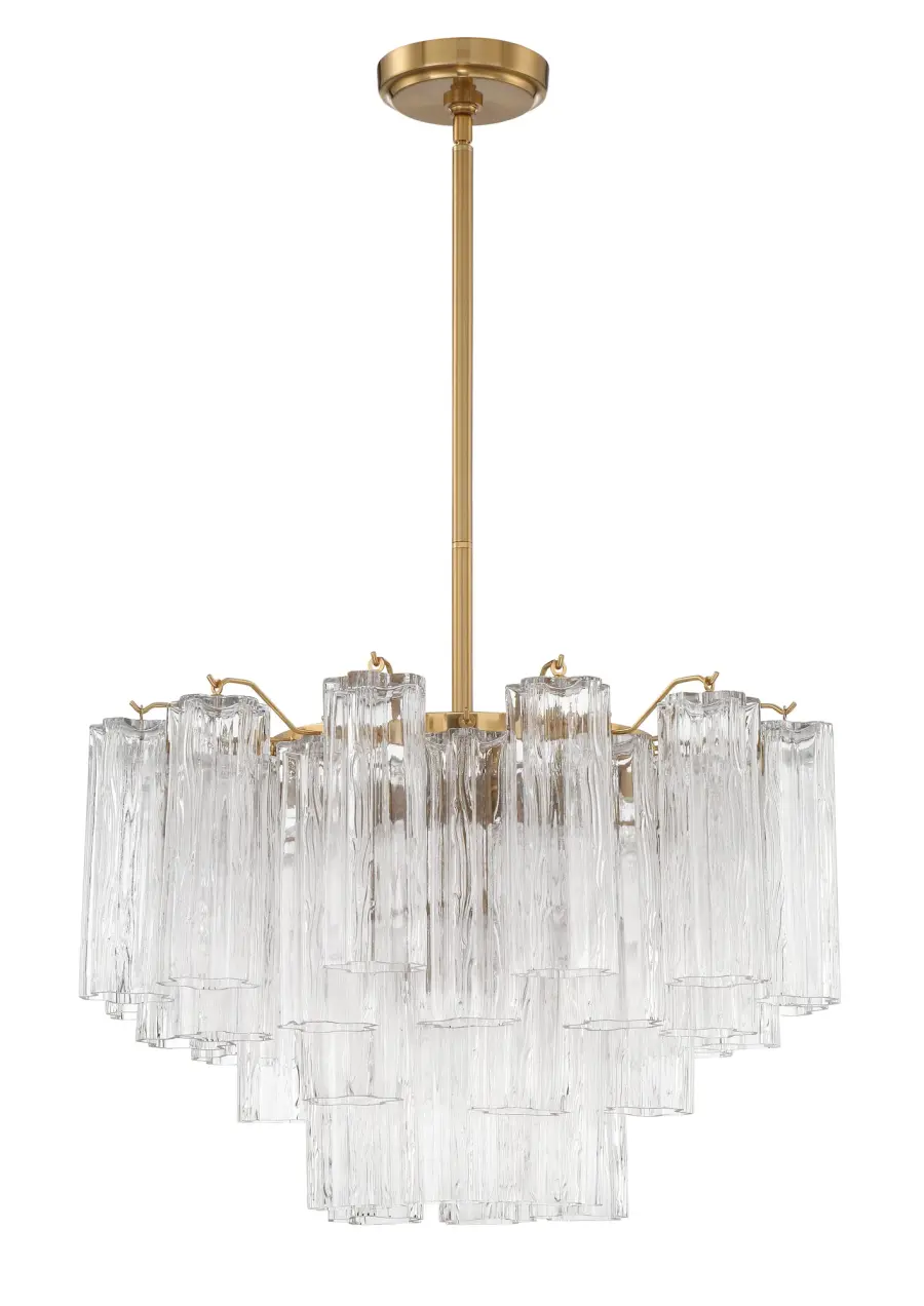 Addis 22" Chandelier in Aged Brass with Amber Glass - Image 61