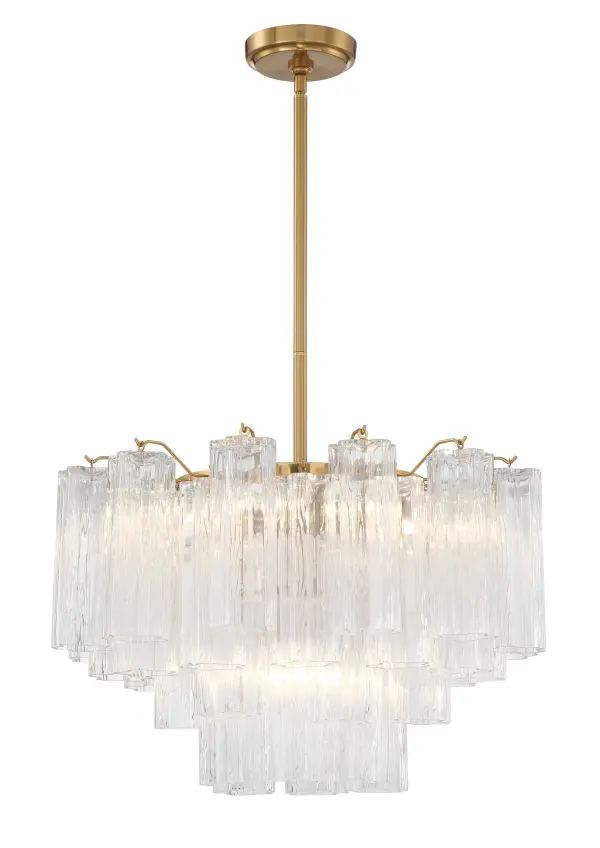 Addis 22" Chandelier in Aged Brass with Amber Glass - Image 62