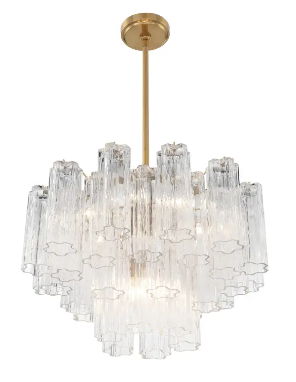 Addis 22" Chandelier in Aged Brass with Amber Glass - Image 63