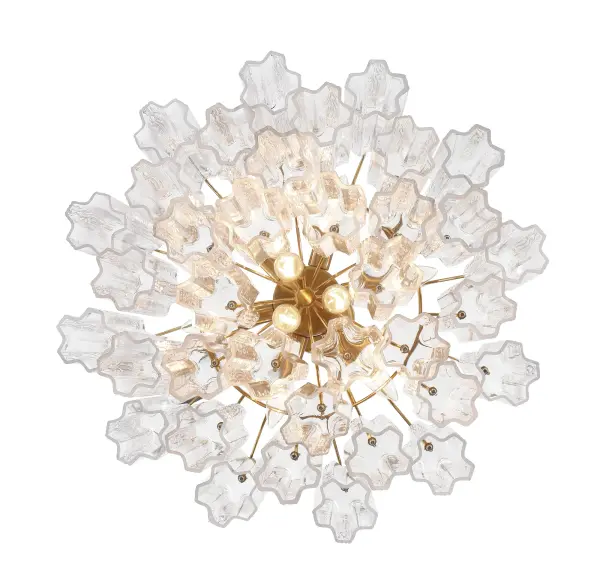 Addis 22" Chandelier in Aged Brass with Amber Glass - Image 64