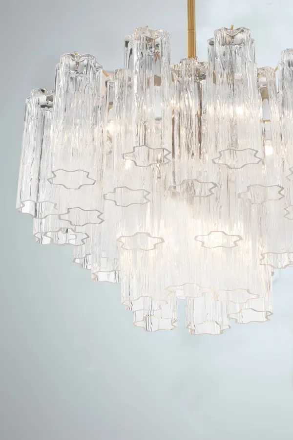 Addis 22" Chandelier in Aged Brass with Amber Glass - Image 65