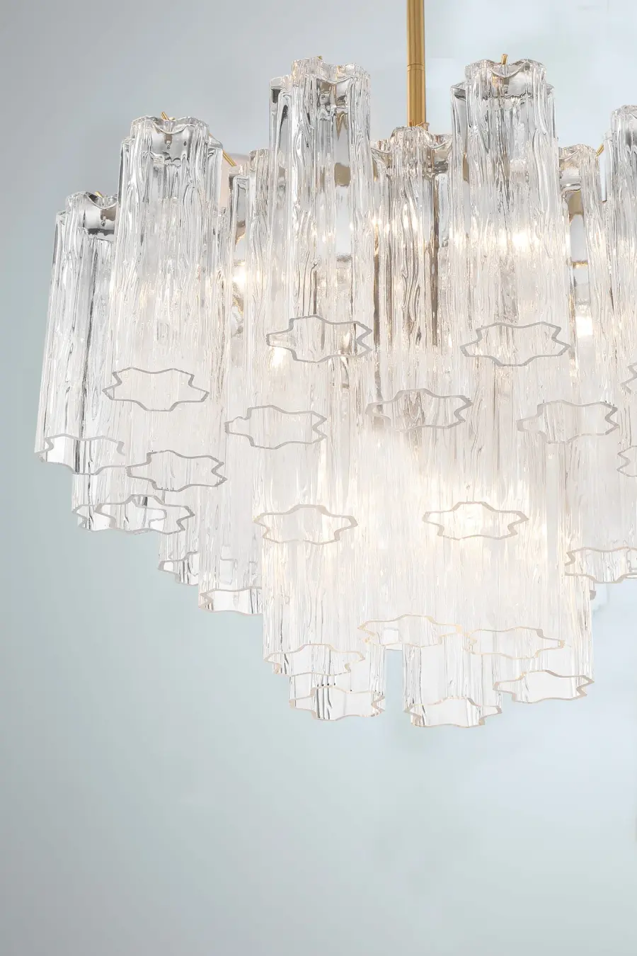 Addis 22" Chandelier in Aged Brass with Amber Glass - Image 65