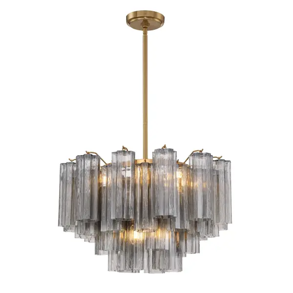 Addis 22" Chandelier in Aged Brass with Amber Glass - Image 67