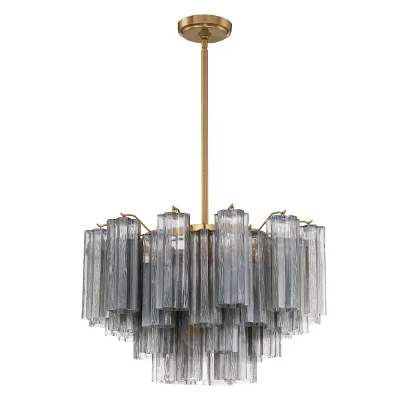 Addis 22" Chandelier in Aged Brass with Amber Glass - Image 68
