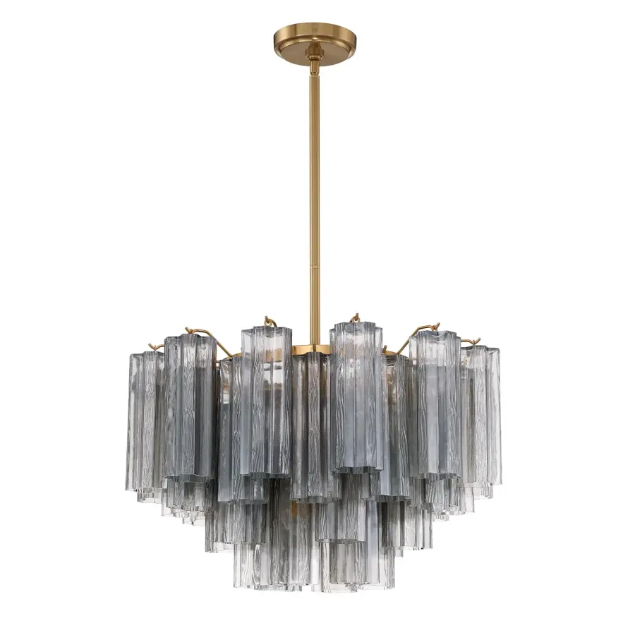 Addis 22" Chandelier in Aged Brass with Amber Glass - Image 68
