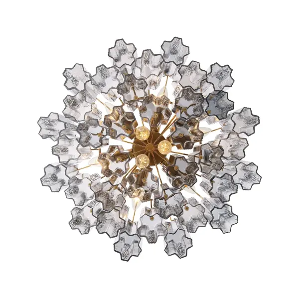 Addis 22" Chandelier in Aged Brass with Amber Glass - Image 69