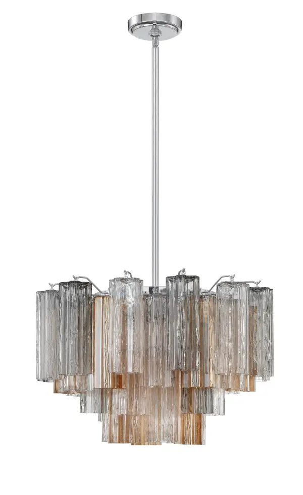 Addis 22" Chandelier in Aged Brass with Amber Glass - Image 8