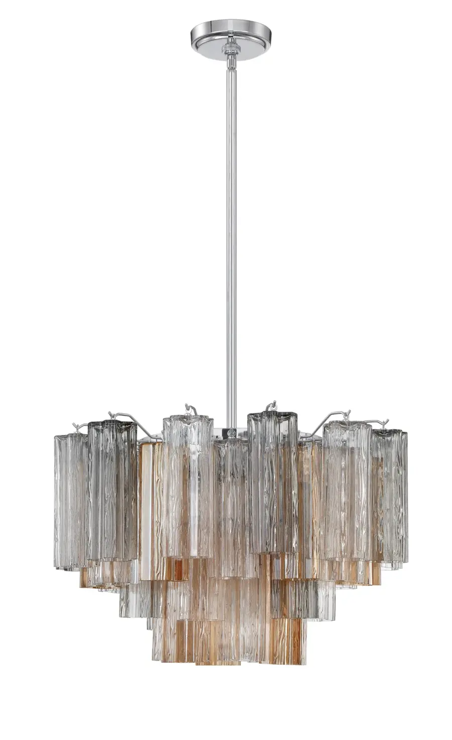 Addis 22" Chandelier in Aged Brass with Amber Glass - Image 8