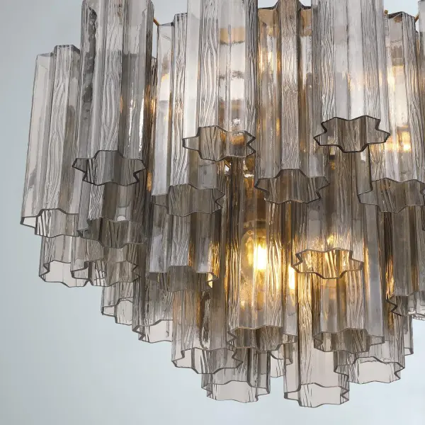 Addis 22" Chandelier in Aged Brass with Amber Glass - Image 71