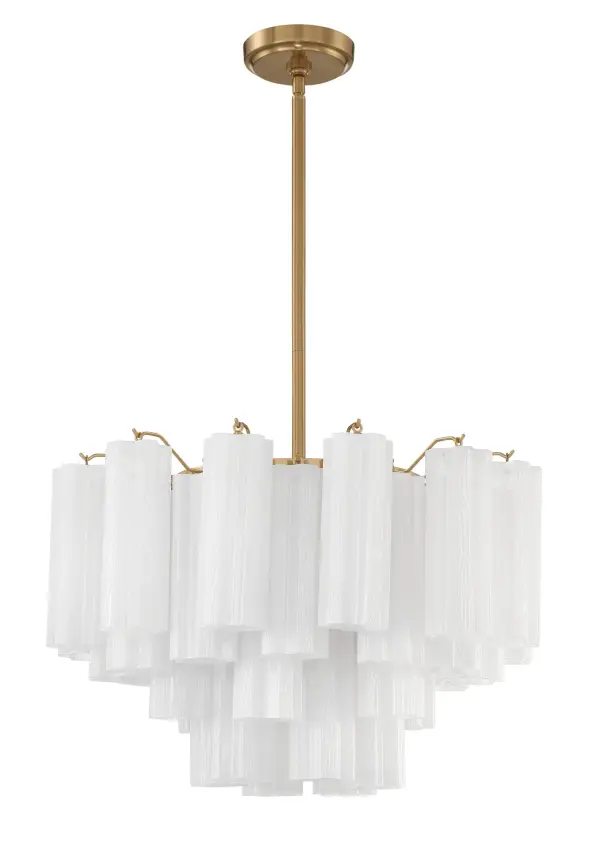 Addis 22" Chandelier in Aged Brass with Amber Glass - Image 74