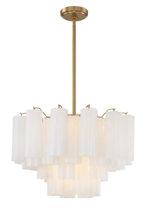 Addis 22" Chandelier in Aged Brass with Amber Glass - Image 75