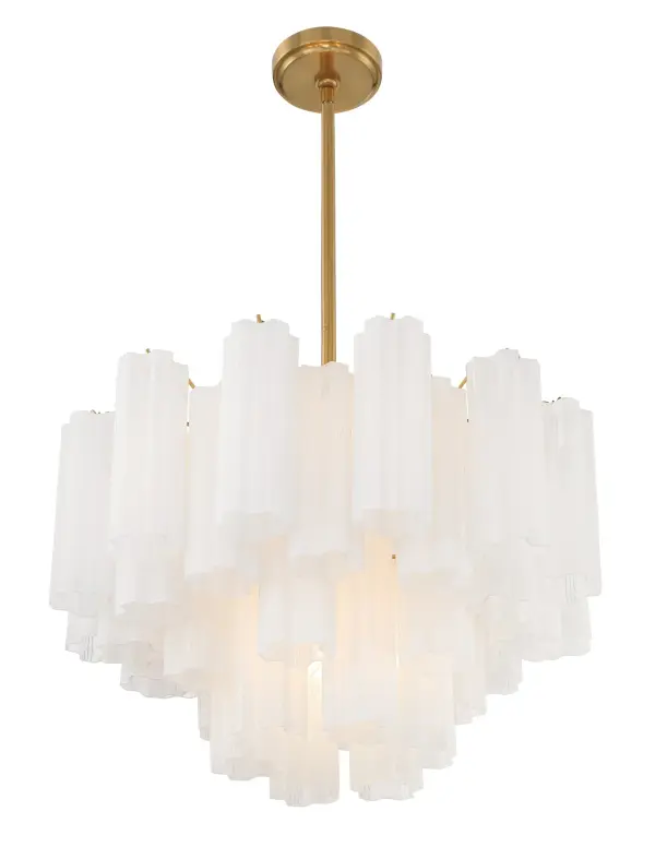 Addis 22" Chandelier in Aged Brass with Amber Glass - Image 76