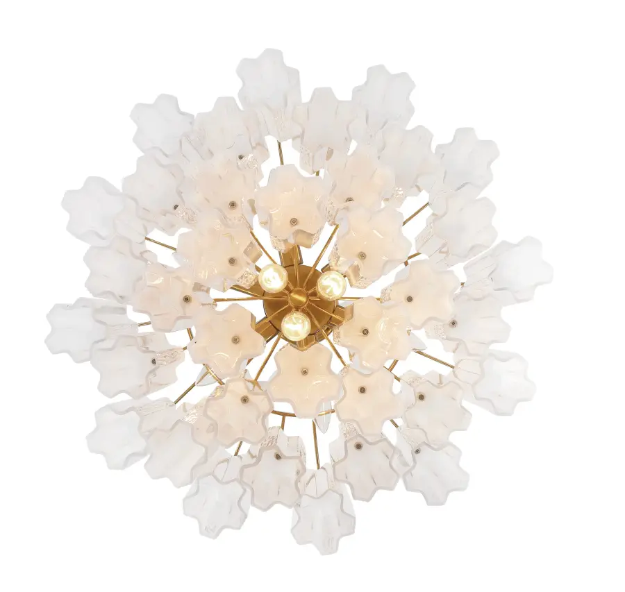 Addis 22" Chandelier in Aged Brass with Amber Glass - Image 77
