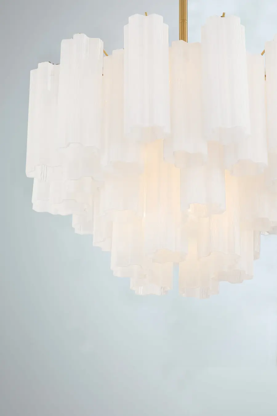 Addis 22" Chandelier in Aged Brass with Amber Glass - Image 78