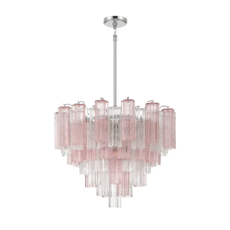 Addis 26.75" Chandelier in Aged Brass with Amber Glass - Image 2