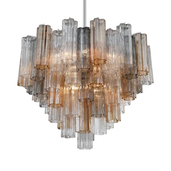 Addis 26.75" Chandelier in Aged Brass with Amber Glass - Image 11