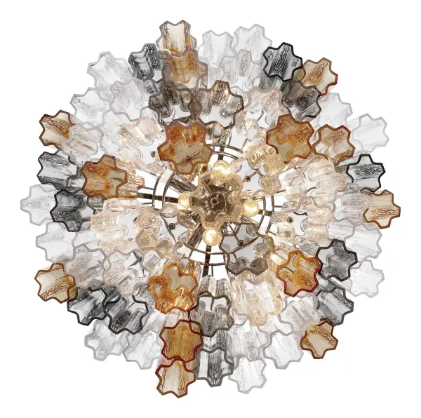 Addis 26.75" Chandelier in Aged Brass with Amber Glass - Image 12