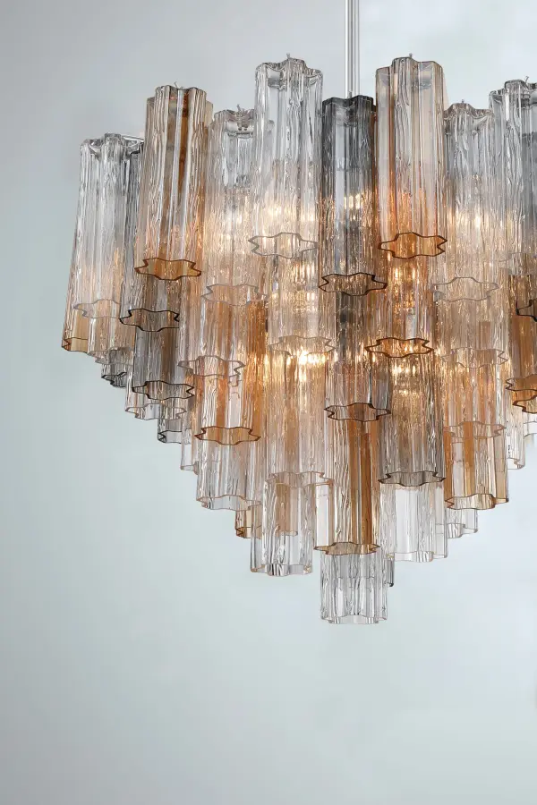 Addis 26.75" Chandelier in Aged Brass with Amber Glass - Image 13