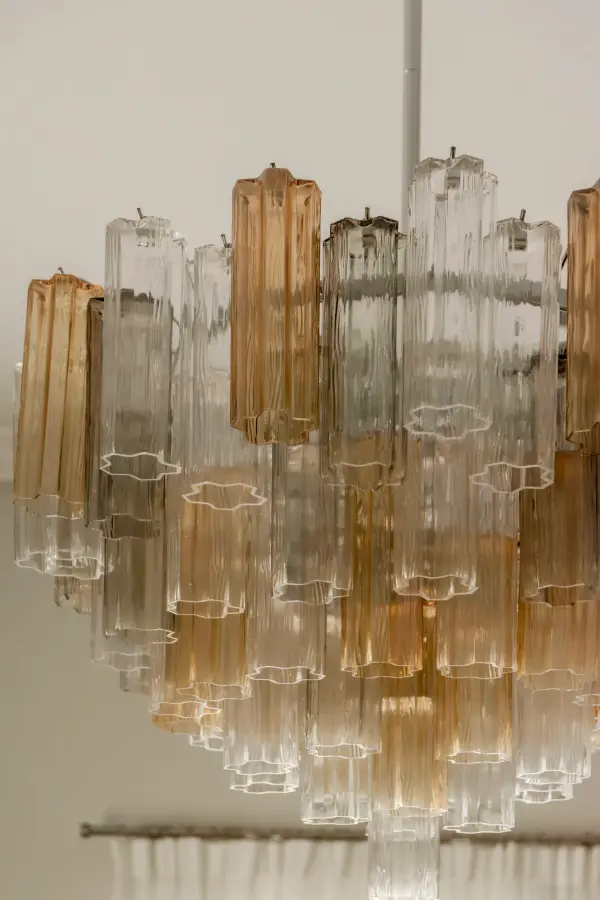 Addis 26.75" Chandelier in Aged Brass with Amber Glass - Image 15