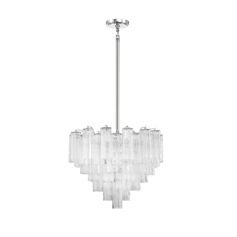 Addis 26.75" Chandelier in Aged Brass with Amber Glass - Image 17