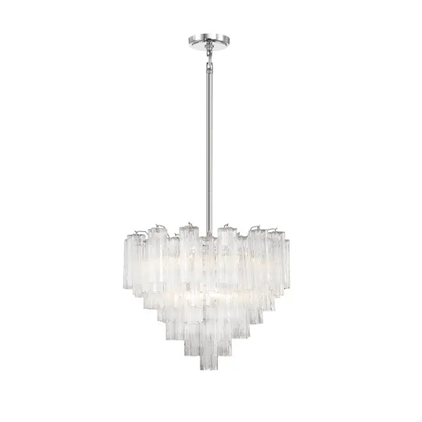 Addis 26.75" Chandelier in Aged Brass with Amber Glass - Image 18