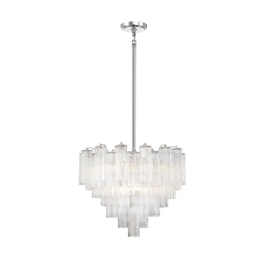 Addis 26.75" Chandelier in Aged Brass with Amber Glass - Image 18