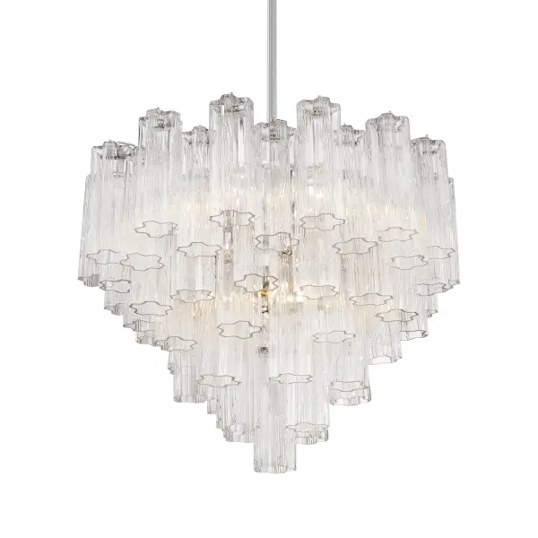 Addis 26.75" Chandelier in Aged Brass with Amber Glass - Image 19