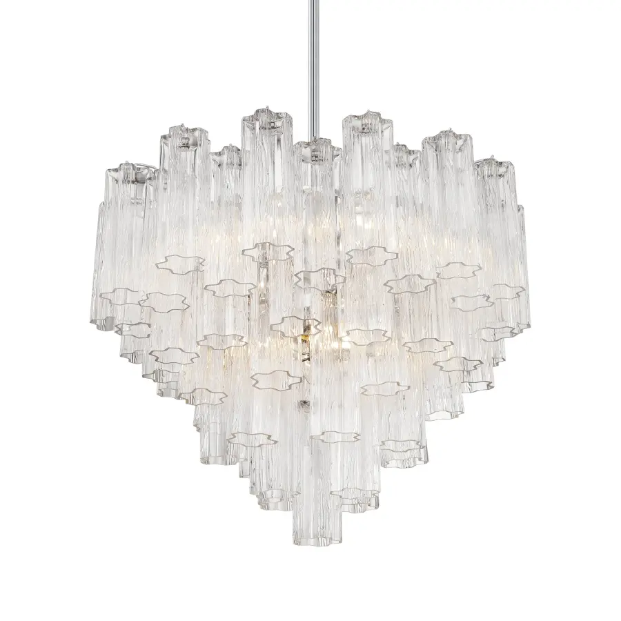 Addis 26.75" Chandelier in Aged Brass with Amber Glass - Image 19