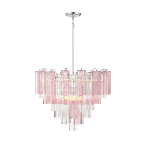 Addis 26.75" Chandelier in Aged Brass with Amber Glass - Image 3