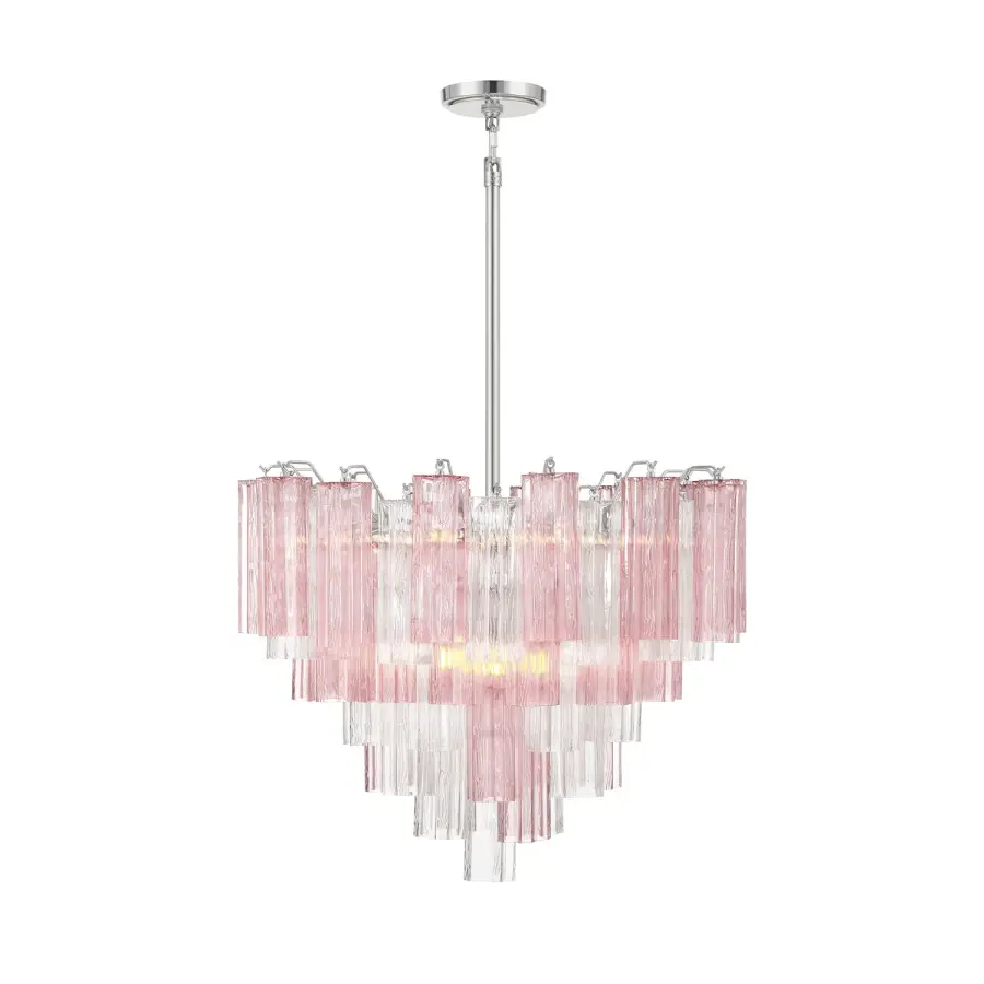 Addis 26.75" Chandelier in Aged Brass with Amber Glass - Image 3