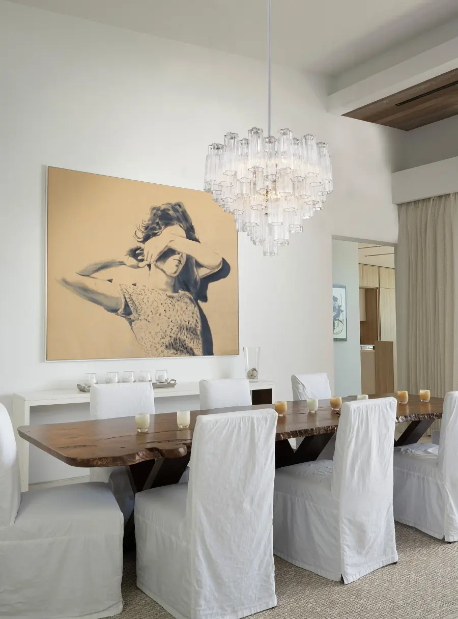 Addis 26.75" Chandelier in Aged Brass with Amber Glass - Image 22