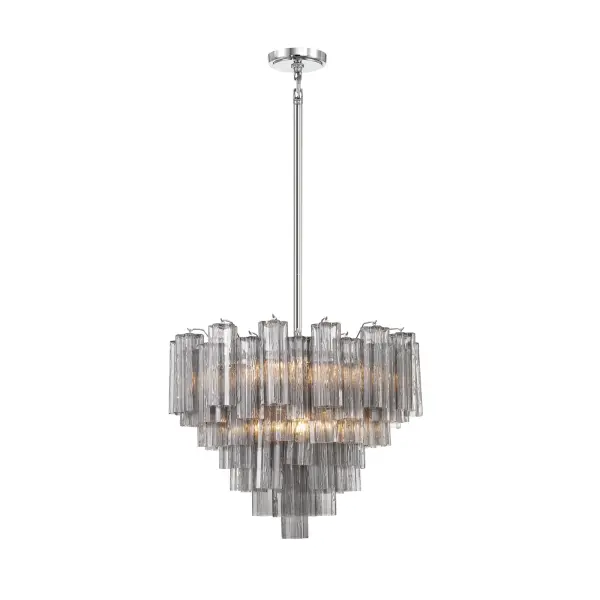 Addis 26.75" Chandelier in Aged Brass with Amber Glass - Image 26