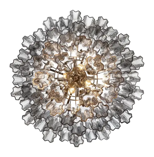 Addis 26.75" Chandelier in Aged Brass with Amber Glass - Image 28