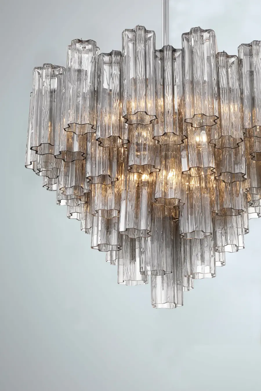 Addis 26.75" Chandelier in Aged Brass with Amber Glass - Image 29