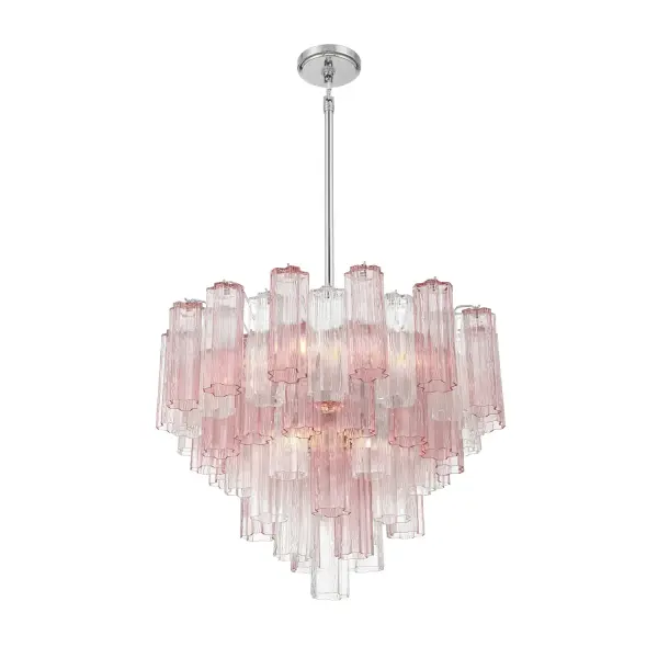 Addis 26.75" Chandelier in Aged Brass with Amber Glass - Image 4