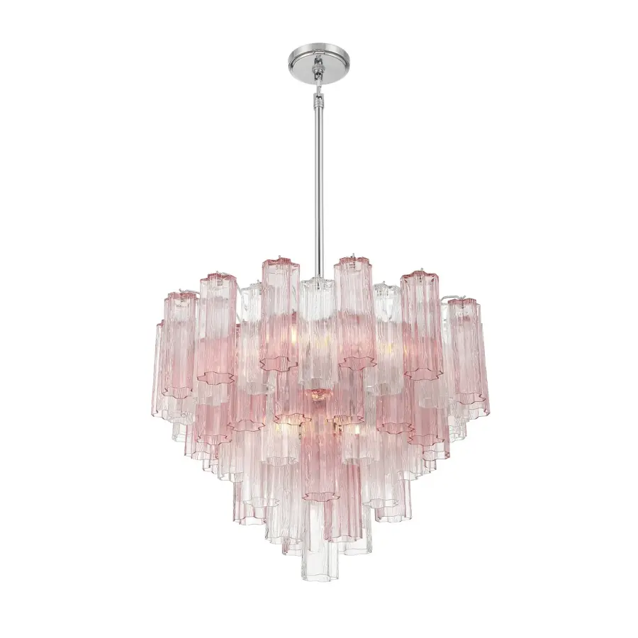 Addis 26.75" Chandelier in Aged Brass with Amber Glass - Image 4
