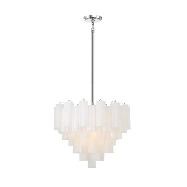 Addis 26.75" Chandelier in Aged Brass with Amber Glass - Image 33
