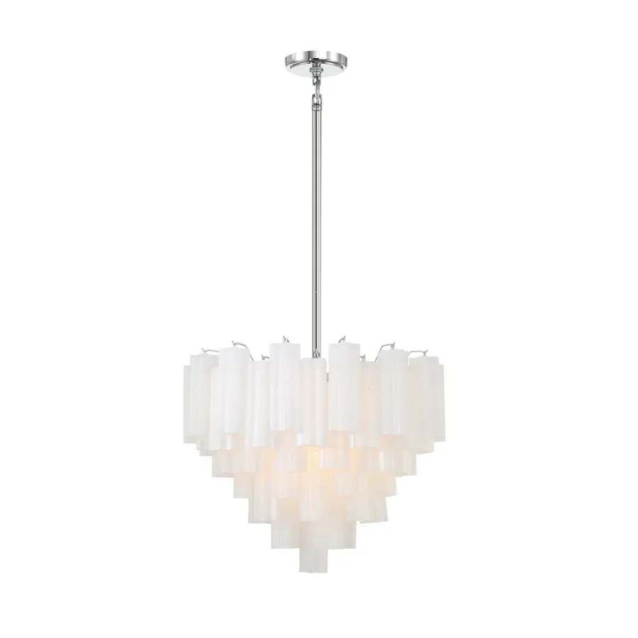 Addis 26.75" Chandelier in Aged Brass with Amber Glass - Image 33