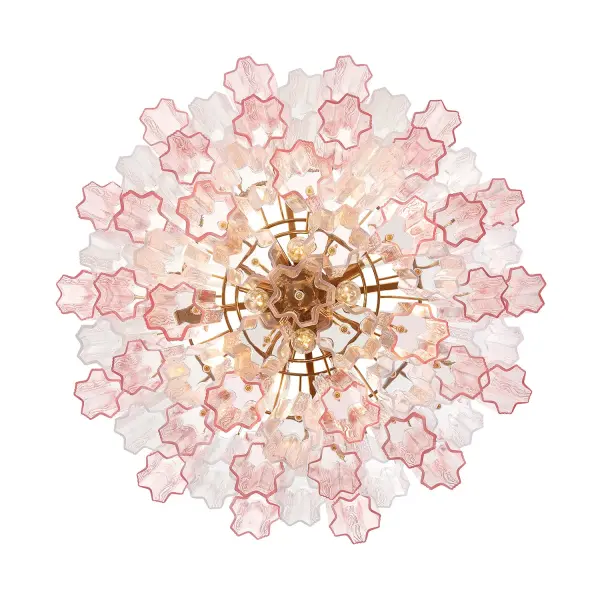 Addis 26.75" Chandelier in Aged Brass with Amber Glass - Image 41