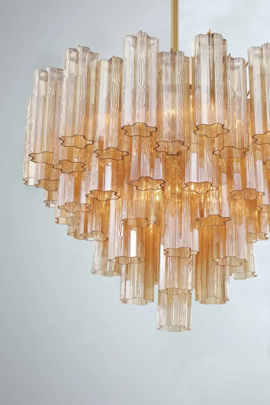 Addis 26.75" Chandelier in Aged Brass with Amber Glass - Image 53