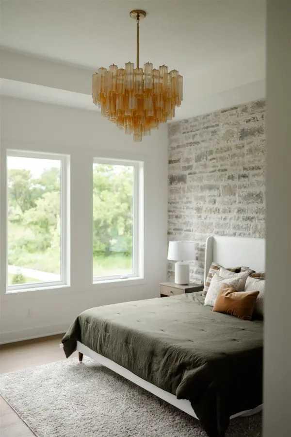 Addis 26.75" Chandelier in Aged Brass with Amber Glass - Image 56
