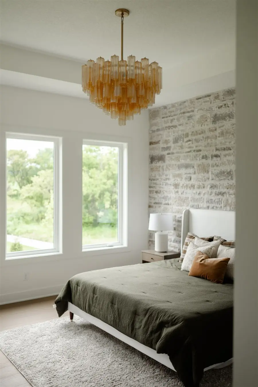 Addis 26.75" Chandelier in Aged Brass with Amber Glass - Image 56