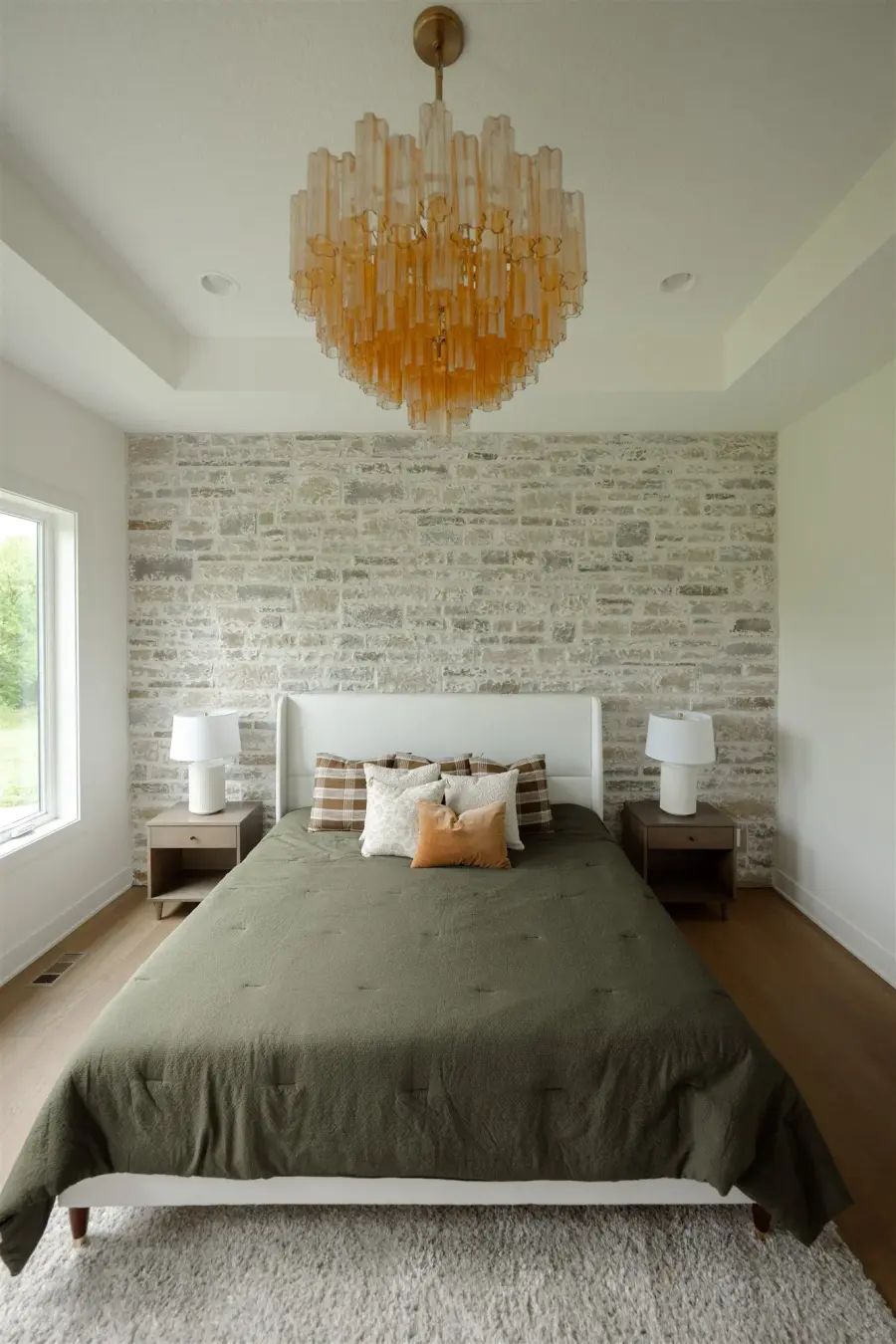 Addis 26.75" Chandelier in Aged Brass with Amber Glass - Image 57