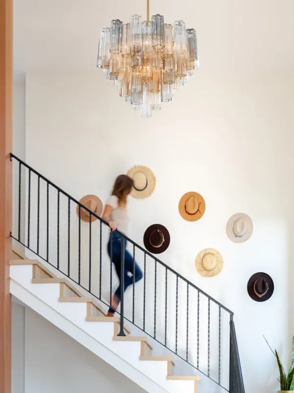 Addis 26.75" Chandelier in Aged Brass with Amber Glass - Image 66