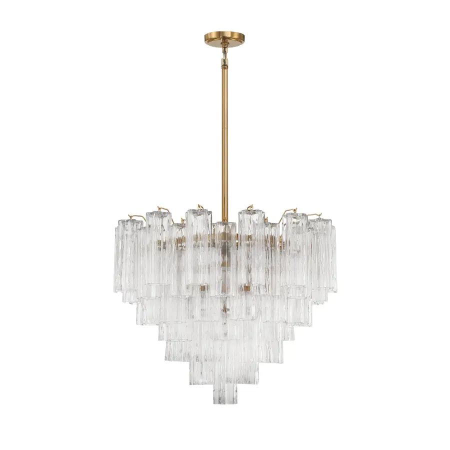 Addis 26.75" Chandelier in Aged Brass with Amber Glass - Image 68