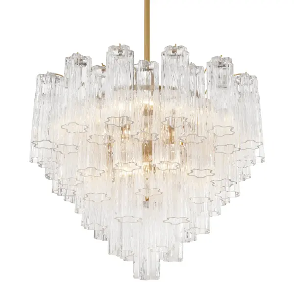 Addis 26.75" Chandelier in Aged Brass with Amber Glass - Image 70