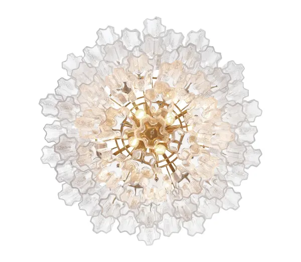 Addis 26.75" Chandelier in Aged Brass with Amber Glass - Image 71