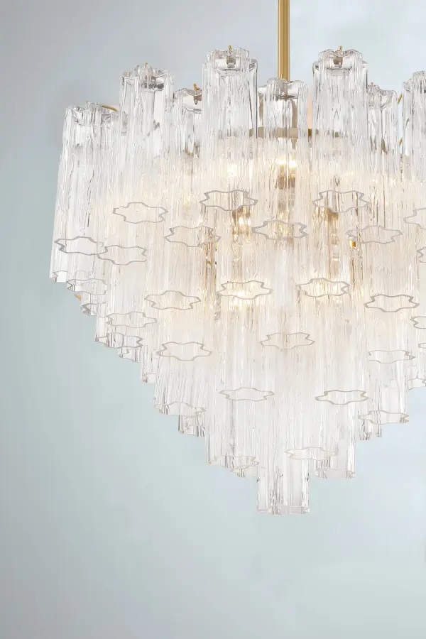 Addis 26.75" Chandelier in Aged Brass with Amber Glass - Image 72
