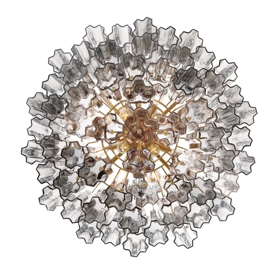 Addis 26.75" Chandelier in Aged Brass with Amber Glass - Image 77