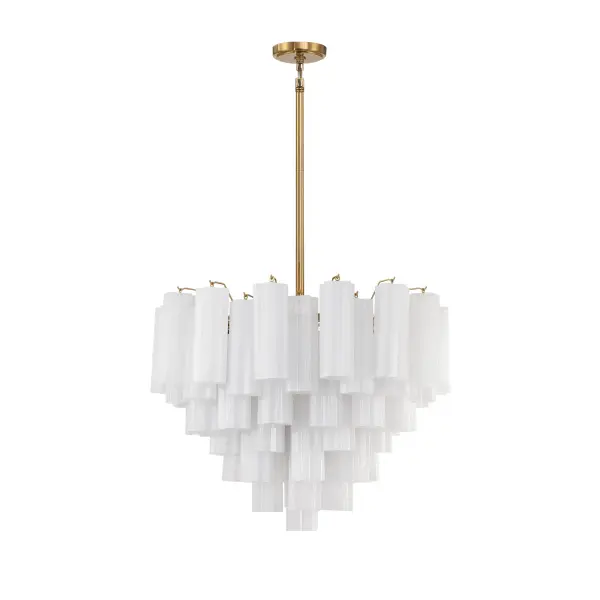Addis 26.75" Chandelier in Aged Brass with Amber Glass - Image 82